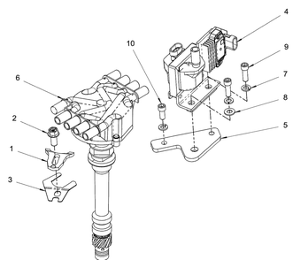Engine Group - Coil And Distributor Diagram and Parts List for 076160-05  Briggs and Stratton Generator
